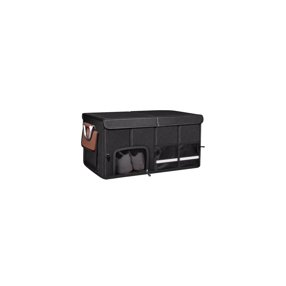Car Trunk Organizer With Lid 72L For Audi A6, Collapsible Multi Compartment Oxford Storage Box 9771547616719