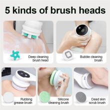 Electric Bath Brush Lazy Back Scrub Bath Scrubbing Brush Automatic Back Scrub Bath Brush with Long Handle