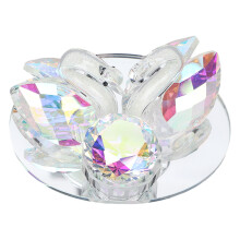 Elegant Crystal Nail Dappen Dish with Lid, 3cm x 9.5cm