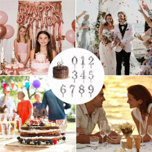 Set di Portacandele Digitali per Torta di Compleanno, Porta Numeri In Metallo Riutilizzabili, Decorazioni per Torte In Argento, Facile Cambio di