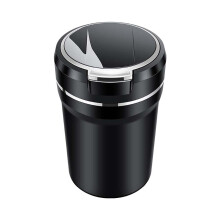 Smell Proof Car Ashtray for Lincoln Navigator 2018‑2024, LED Light Flame Retardant Gold Ceramic Cup with Lid
