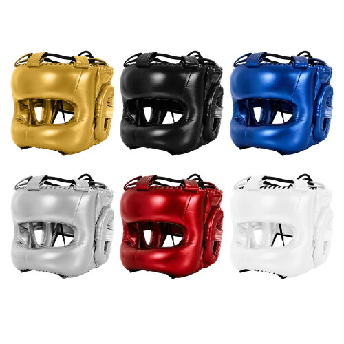 PU Boxing Helmet with Thicken Padding and Stylish-Black 1