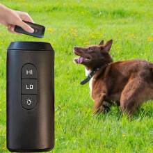 Anti-Bell-Gerät für Hunde, Doppelsensor, Bellgerät, LED-Taschenlampe, Wiederaufladbar, Ultraschall-Trainingsgerät