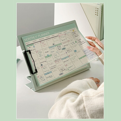 A4 Green PP Clipboard Multipurpose Standing Desktop Document Holder 1