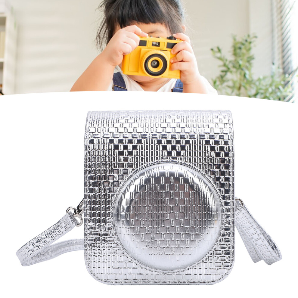 Pu Instant Camera Carrying Case With Adjustable Strap Silver 4691391221349