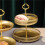 Double-Layer Storage Rack, Metal Tiered Tray for Fruit, Dessert, Snack, Large Capacity Sturdy Iron Material 5