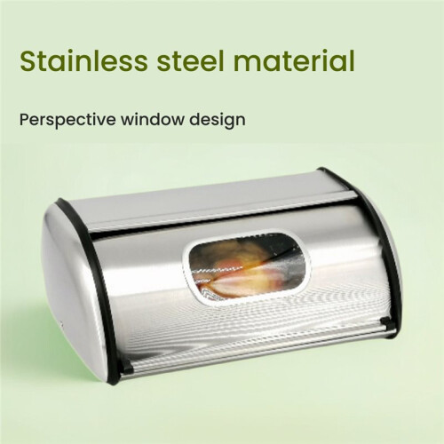 Bread Bin Bread Box Bread Holder Storage Container with Small Window for Kitchen Countertop Iron Bread Bin Bread Storage 1