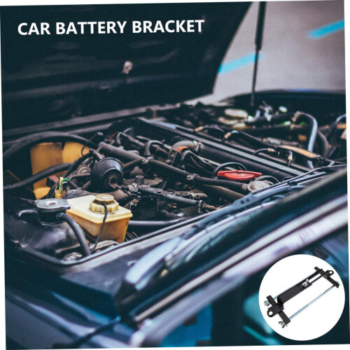 2Pcs Adjustable Metal Car Battery Hold Down Bracket, Durable Universal Battery Holder for Secure Installation 2