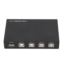 USB 2.0 4-Port Manual Sharing Switch Box for Printer Scanner Camera Keyboard Black