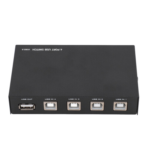 USB 2.0 4-Port Manual Sharing Switch Box for Printer Scanner Camera Keyboard Black