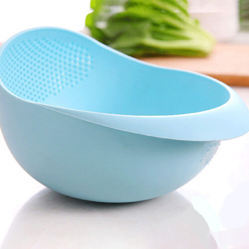 (Blue) Rice Strainer Basket - Large Capacity Colander Tool 1