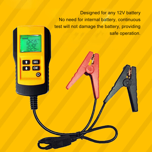 AE300 Digital Battery Analyzer for 12V Car Battery, Yellow, LCD Display 2