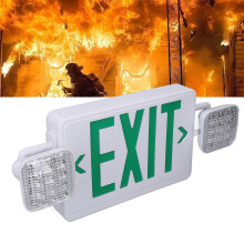 Emergency Exit Sign Light, Dual Sided LED, 50/60Hz, 3.7V 2400mAh Battery