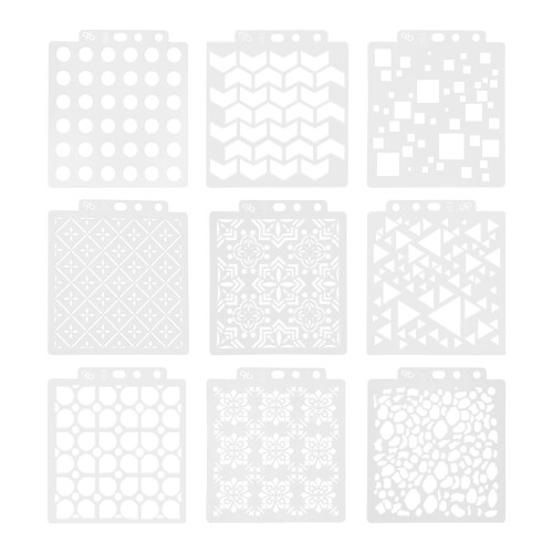 9pcs Reusable Pet Letter Stencil Set for Art, Wall, Cake Decor