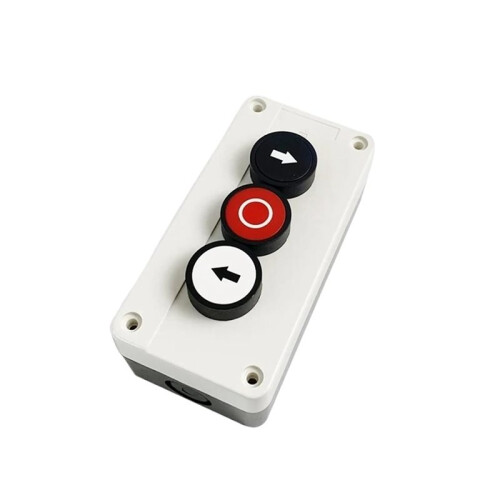 2X Waterproof Three Hole Push Button  Box 2NO 1NC, Left-Right Stop Electrical Control Station 1