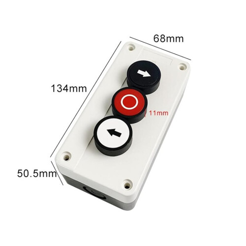 2X Waterproof Three Hole Push Button  Box 2NO 1NC, Left-Right Stop Electrical Control Station 2