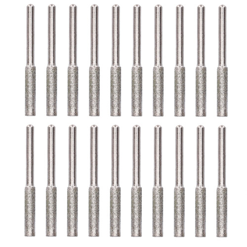 Chainsaw Sharpener Burrs 20Pcs Set Silver 4.8mm Grinding File Tool Replacement