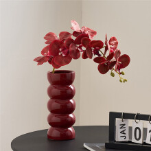 Elegante Vaso In Ceramica Rossa per Decorare La Casa e L'Ufficio, Ideale per Matrimoni e Hotel
