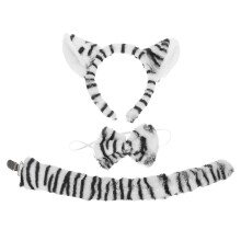 1Set Kids Zebra Animal Ears Headband and Tail Costume Party Accessory