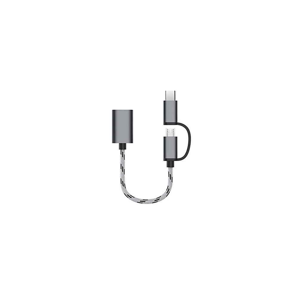 Usb 3.0 Otg Adapter Cable 2 In 1 Typec And Micro Usb To Usb Converter Fast Data Transfer Gray 9771547617112