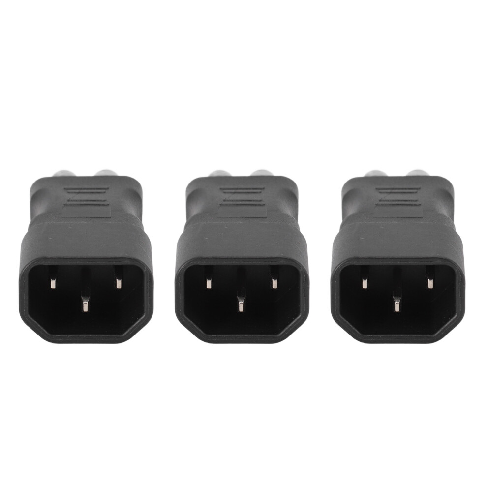 3Pcs Iec320 C14 To C5 Power Adapter Pvc Shell, 2.5A/10A, 250V 8421391228538