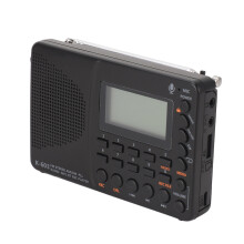 K-603 Tragbares Multi-Funktions FM/AM/SW Radio mit Recorder, 3,7V 1000mAh Akku, Schwarz