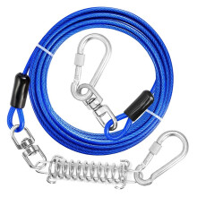 Heavy Duty Dog Tie Out Cable with Locking Carabiner, Reflective 20FT Leash for Outdoor, Yard, and Camping