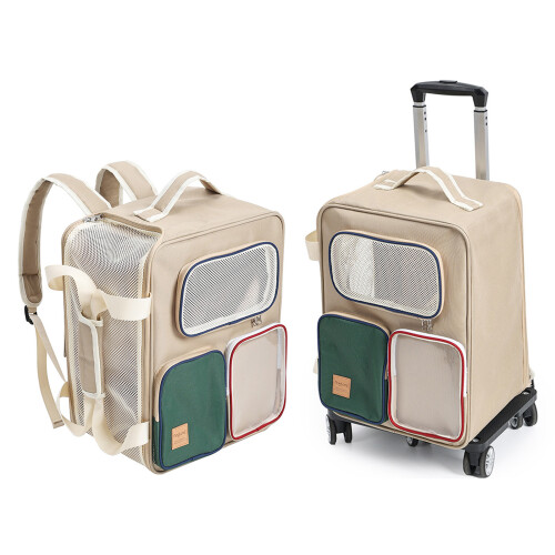 Large Pet Carriers Backpack with Wheel for-bag with trolley 1