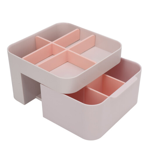 Cosmetic Storage Box Organizer with Drawer 18.5cm Plastic Case 2