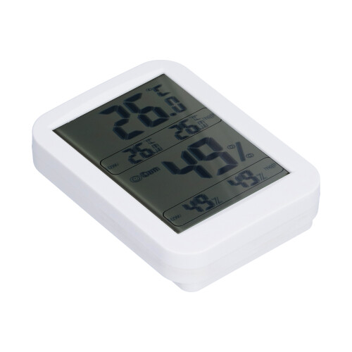 Large Screen Digital Thermo Hygrometer - White, 12x8.7x2.5cm 2