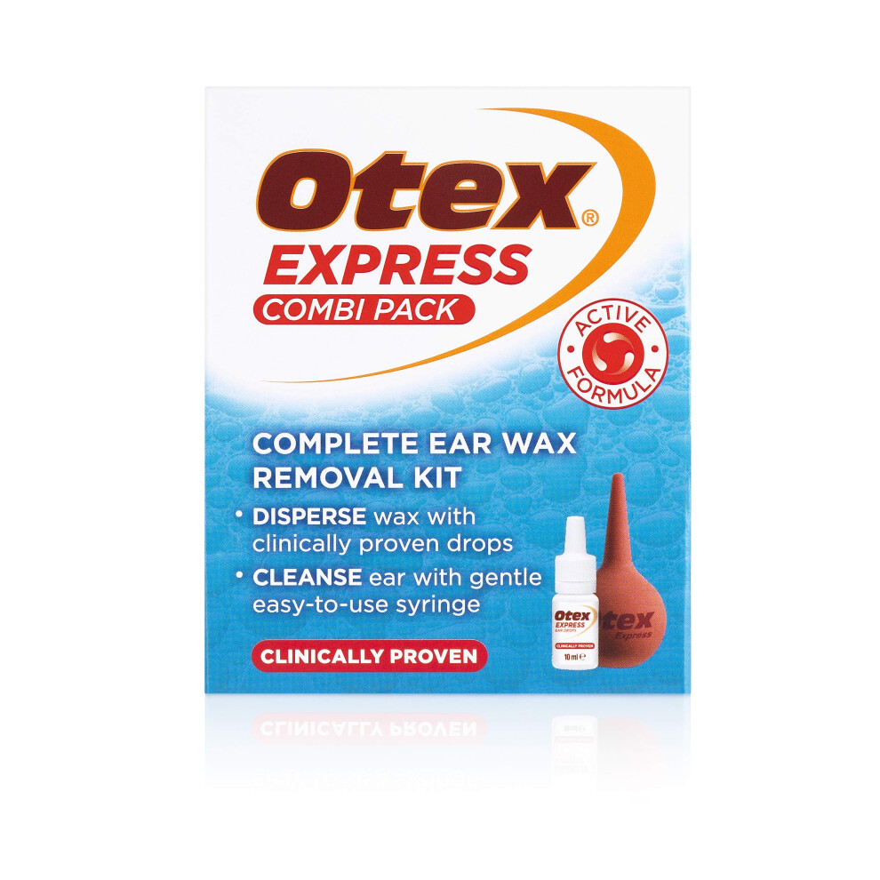 Otex Express Combi Pack, Clinically Proven Ear Wax Removal Kit With Drops And Bu