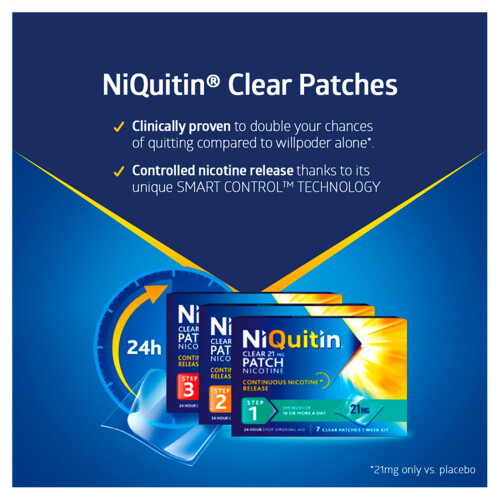 NiQuitin NiQuitin Clear Patch Step 2 14mg, 14 Patches Stop Smoking Aid 2