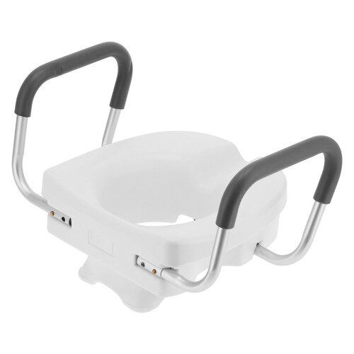 Raised Toilet Seat with Adjustable Armrests 2