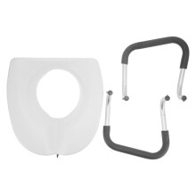 Raised Toilet Seat with Adjustable Armrests