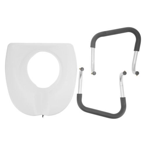 Raised Toilet Seat with Adjustable Armrests