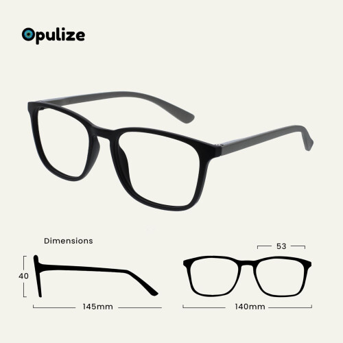 OPULIZE Reading Glasses 4 Pack, Black Brown Blue Grey, +1.50 2