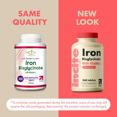 Gentle Iron Tablets - Iron Bisglycinate 28 mg, 6 Month’s Supply - 360 1