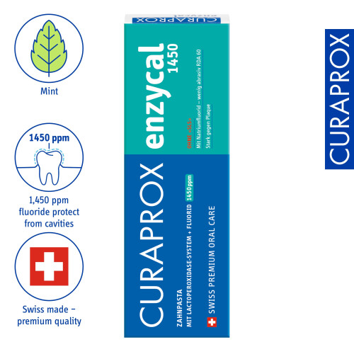 Curaprox Curaprox Enzycal 1450 Toothpaste – Fluoride Toothpaste with Enzymes for Daily Or 1