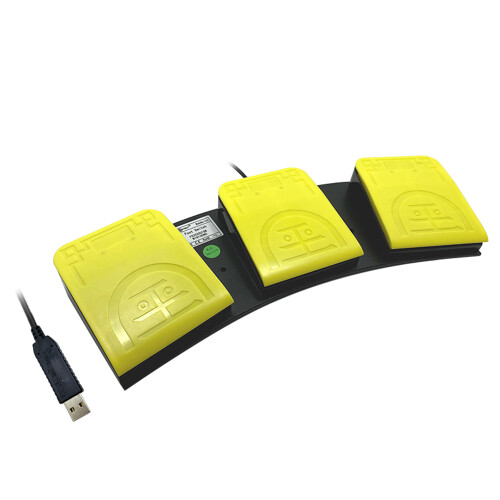 USB Triple Foot Switch Control 375*150*46mm, Custom Shortcut Keys 1
