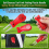 (red) Lawn Fork - Metal Head, Spring Design, Plastic Handle 2
