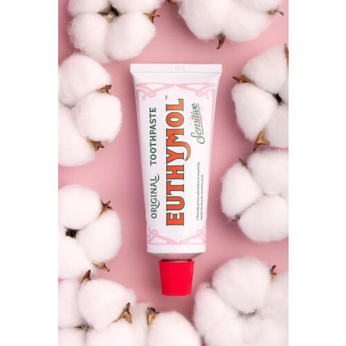 Euthymol Sensitive Toothpaste 75ml x 2,Fluoride Toothpaste for Sensitive Teeth, Plaque Removal, Cavity Protection, Antibacterial, Gluten-Free, Thymol 1