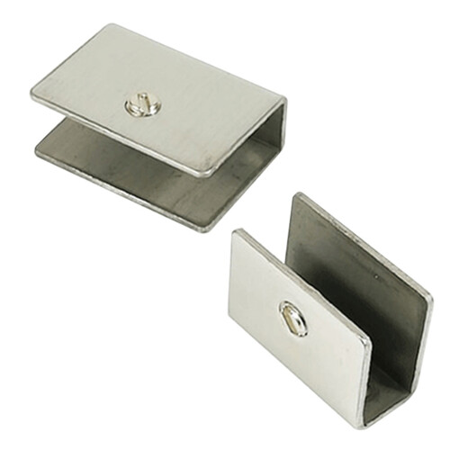 (Rectangle) 304 Stainless Steel Glass Clips, 2Pcs 1