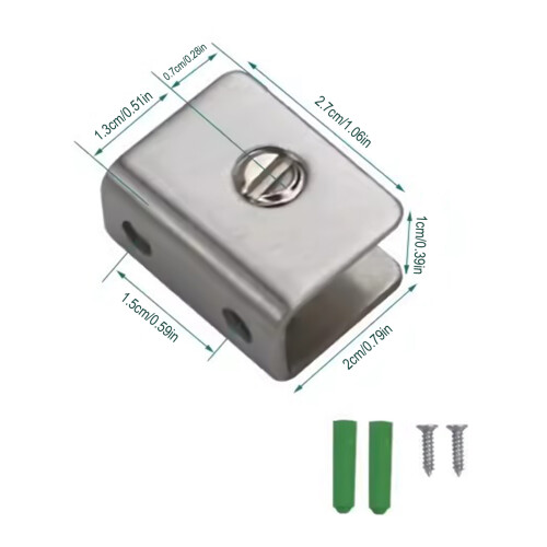 (Rectangle) 304 Stainless Steel Glass Clips, 2Pcs 2