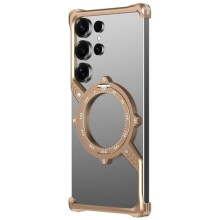 Case for Samsung Galaxy S24 Ultra with 360 Rotating Magnetic Ring Kickstand, Slim Aluminum Alloy Protective Design
