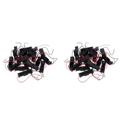 40 Pcs Black 2-Wired 1x AA Battery Case Box Holder