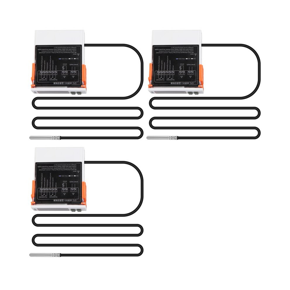 3X Stc-8080A+ Digital Thermostat Temperature Controller Refrigerator Refrigeration Automatic Defrost Timer Single Probe 4712636356975