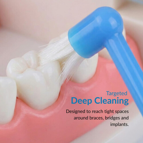 2-Pack Interspace Compact Soft Toothbrush - Single Tufted Gum Brush 2