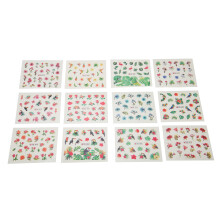 12 Sheets Natural Plants Nail Art Stickers for DIY Nails 6.5x5.3cm