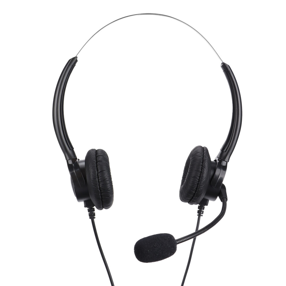Rj9 Binaural Telephone Headset With Noise Cancelling Mic, 1.6M Cord 8121391235498