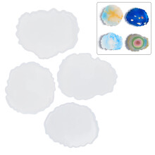4 Stück Silikon-Resin-Untersetzer-Formensatz für DIY-Beschläge, wiederverwendbar, einfaches Ablösen